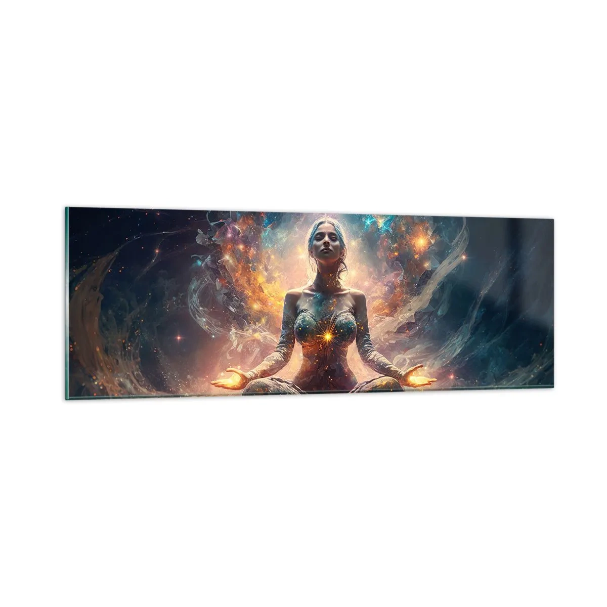 Glasbild - Bild auf glas - Fluss guter Energie - 90x30 cm