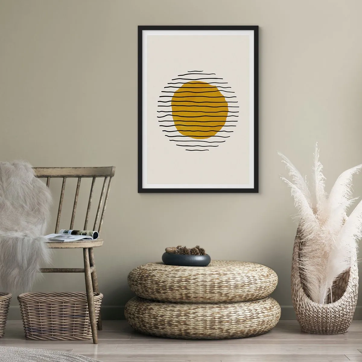 Poster in einem schwarzem Rahmen - Abstraktion, die vor Hitze zittert - 70x100 cm