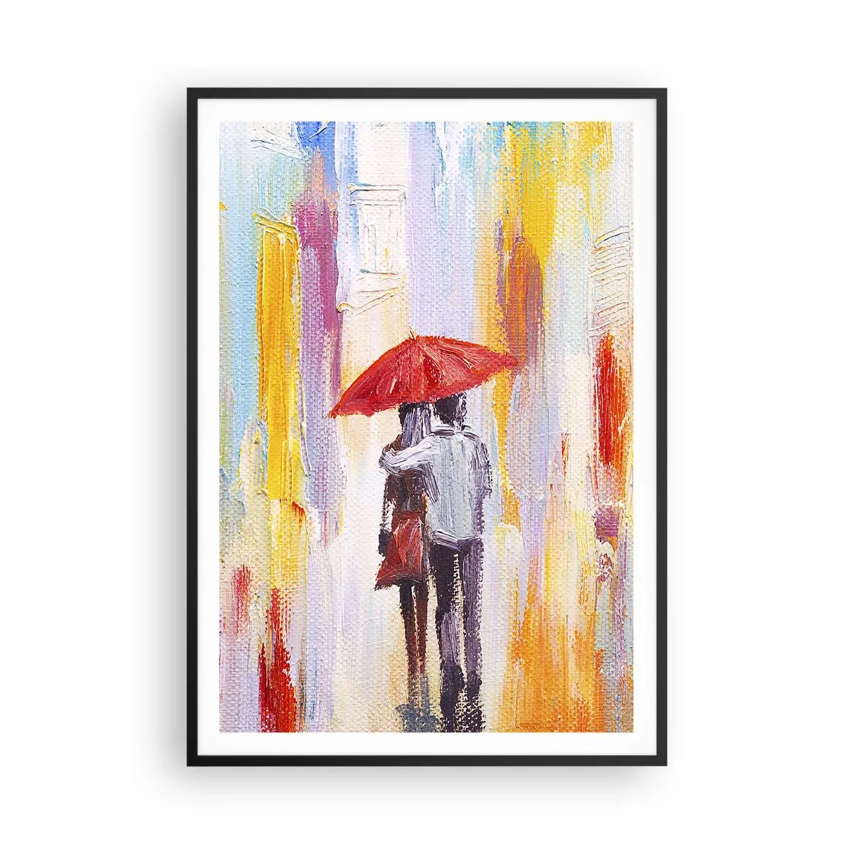 Poster in einem schwarzem Rahmen - Lass es weiter regnen - 70x100 cm