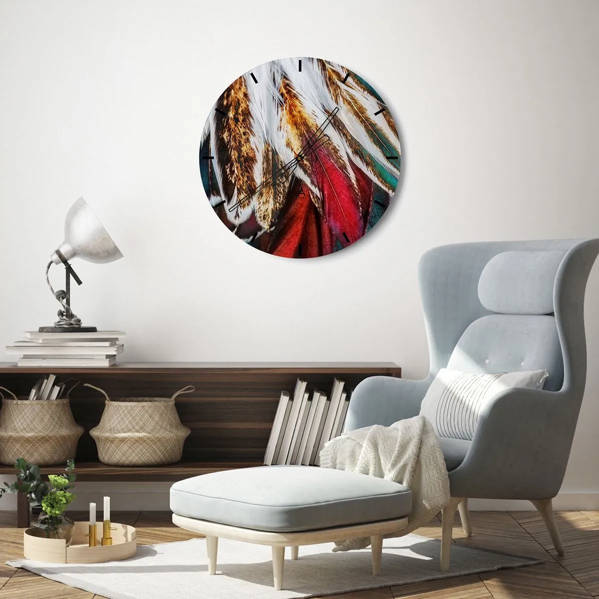 Wanduhr - Glasuhr - Geheimnisse des Fliegens - 40x40 cm