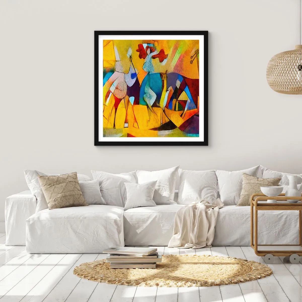 Poster in einem schwarzem Rahmen - Sonne - Leben - Freude - 40x40 cm