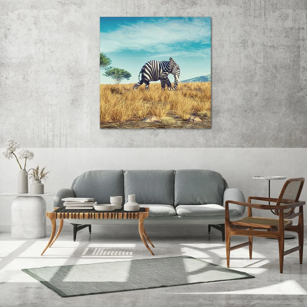 Glasbild - Bild auf glas - Grau ist nicht mehr in Mode - 30x30 cm