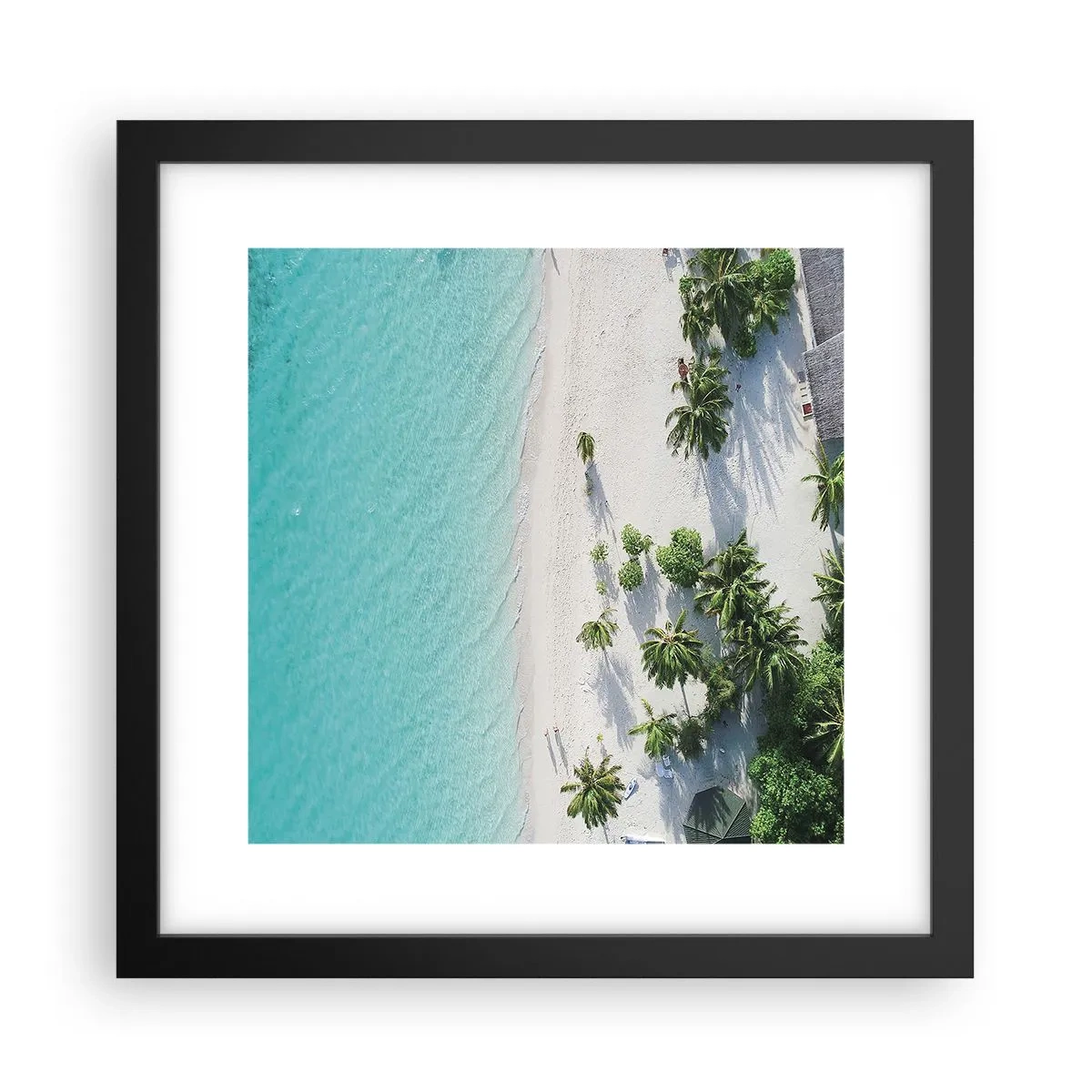 Poster in einem schwarzem Rahmen - Urlaub im Paradies - 30x30 cm