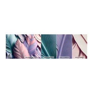 Fototapeten Muster Premium Sand - Vogel-Chic - Pastell, Gefieder, Leichtigkeit - 100x30 cm