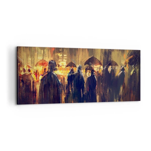 Bild auf Leinwand - Leinwandbild - Anhänger des Regens - 100x40 cm