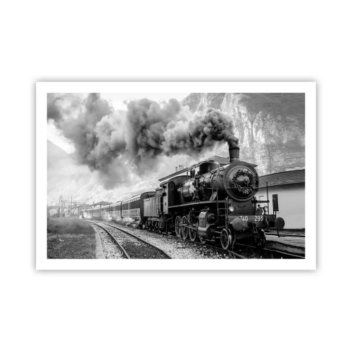 Poster - Steht am Bahnhof ... - 91x61 cm