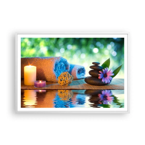 Poster in einem weißen Rahmen - Zeit für den Körper - 100x70 cm