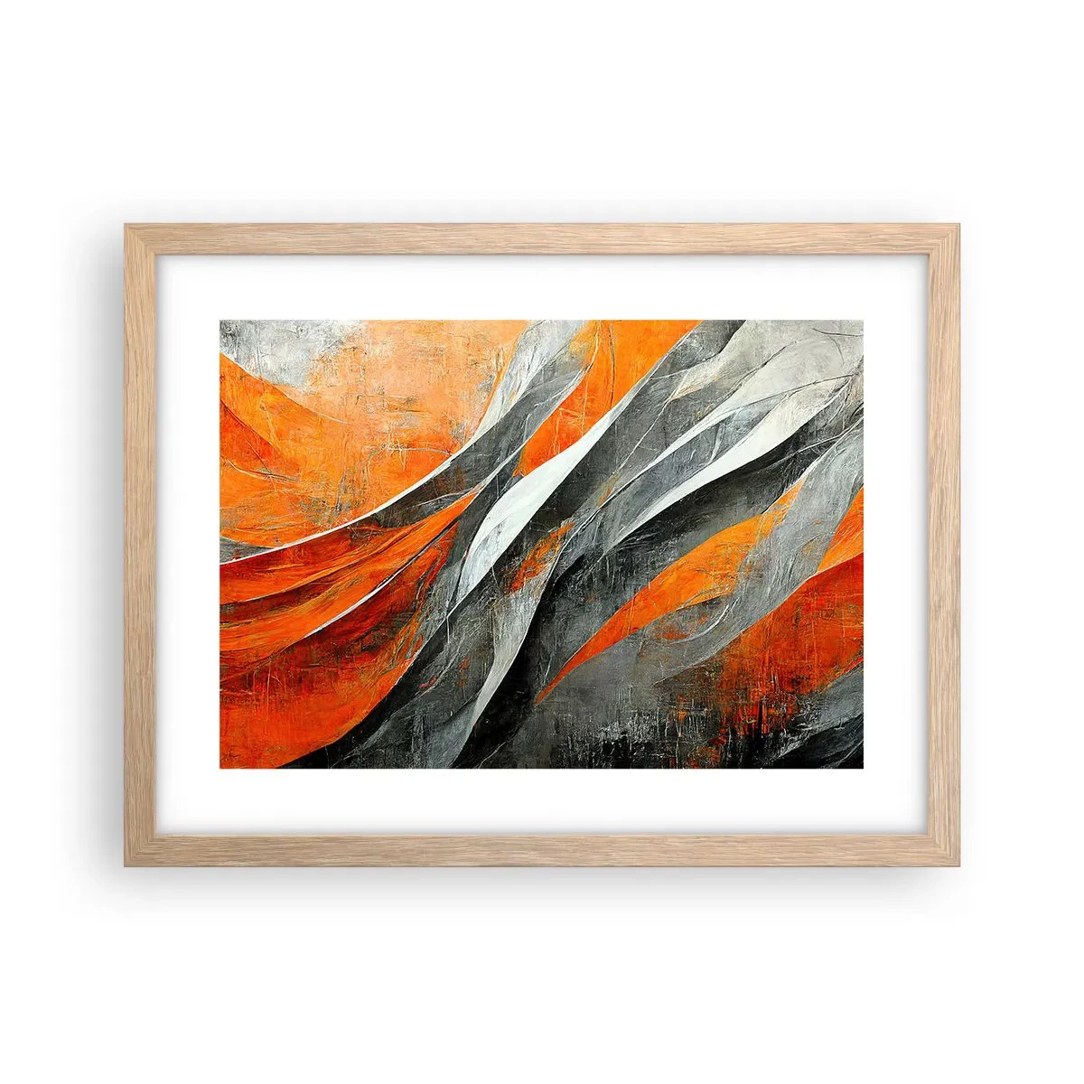 Poster in einem Rahmen aus heller Eiche - Hitze und Kälte - 40x30 cm