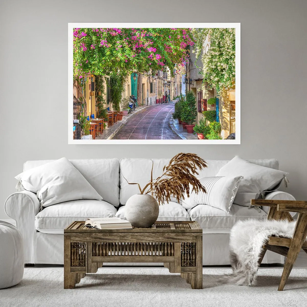 Poster - Blühende Gasse - 70x50 cm