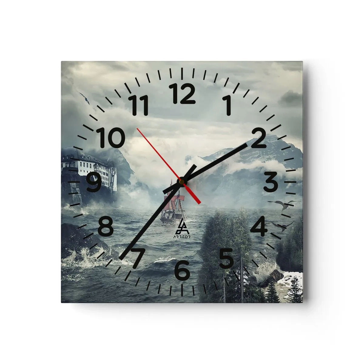 Wanduhr - Glasuhr - In magischen Gewässern - 30x30 cm