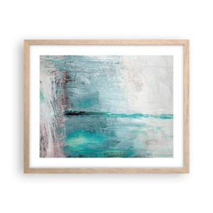 Poster in einem Rahmen aus heller Eiche - Horizontal in Blau - 50x40 cm