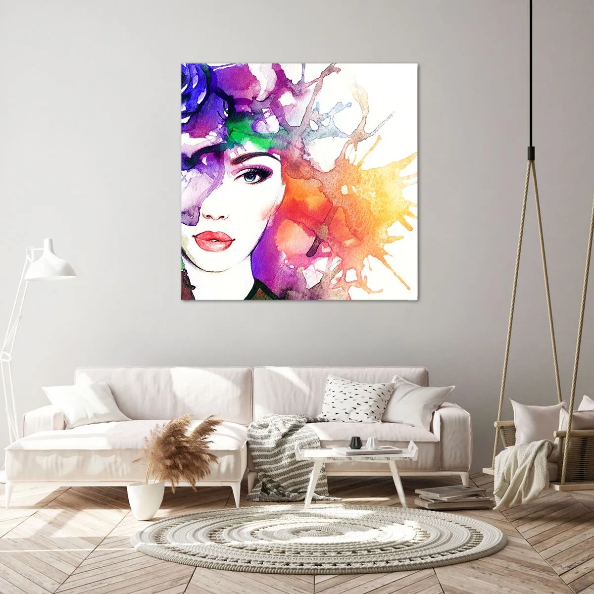 Bild auf Leinwand - Leinwandbild - Mit dem Kopf in den Wolken - 60x60 cm