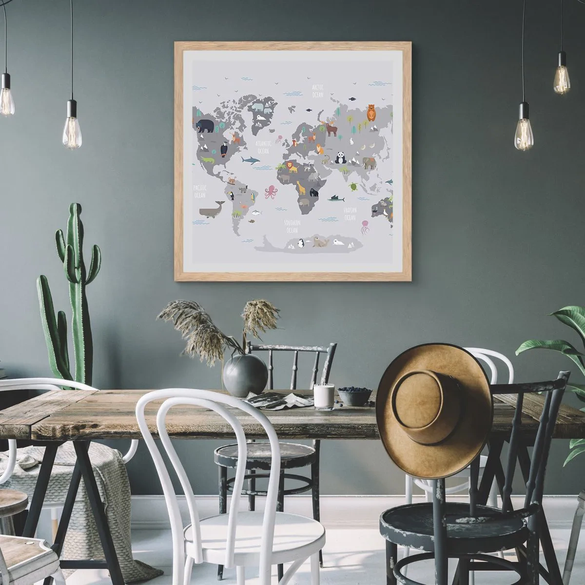 Poster in einem Rahmen aus heller Eiche - Sag mir wo du herkommst ... - 50x50 cm