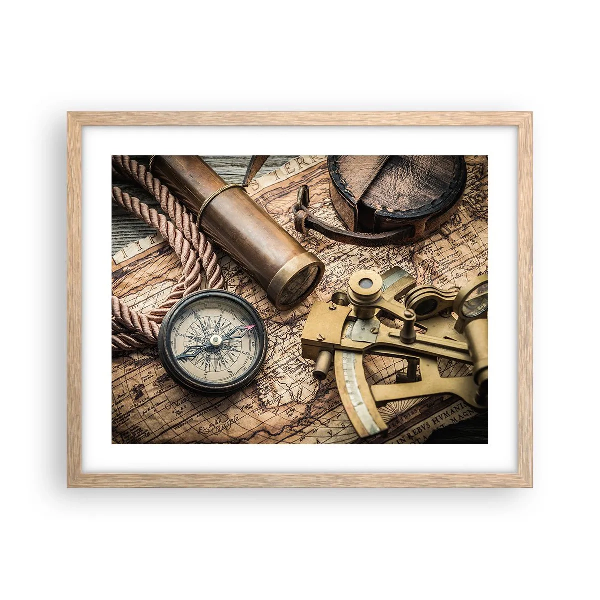 Poster in einem Rahmen aus heller Eiche - Setze Sie einen Kurs - 50x40 cm