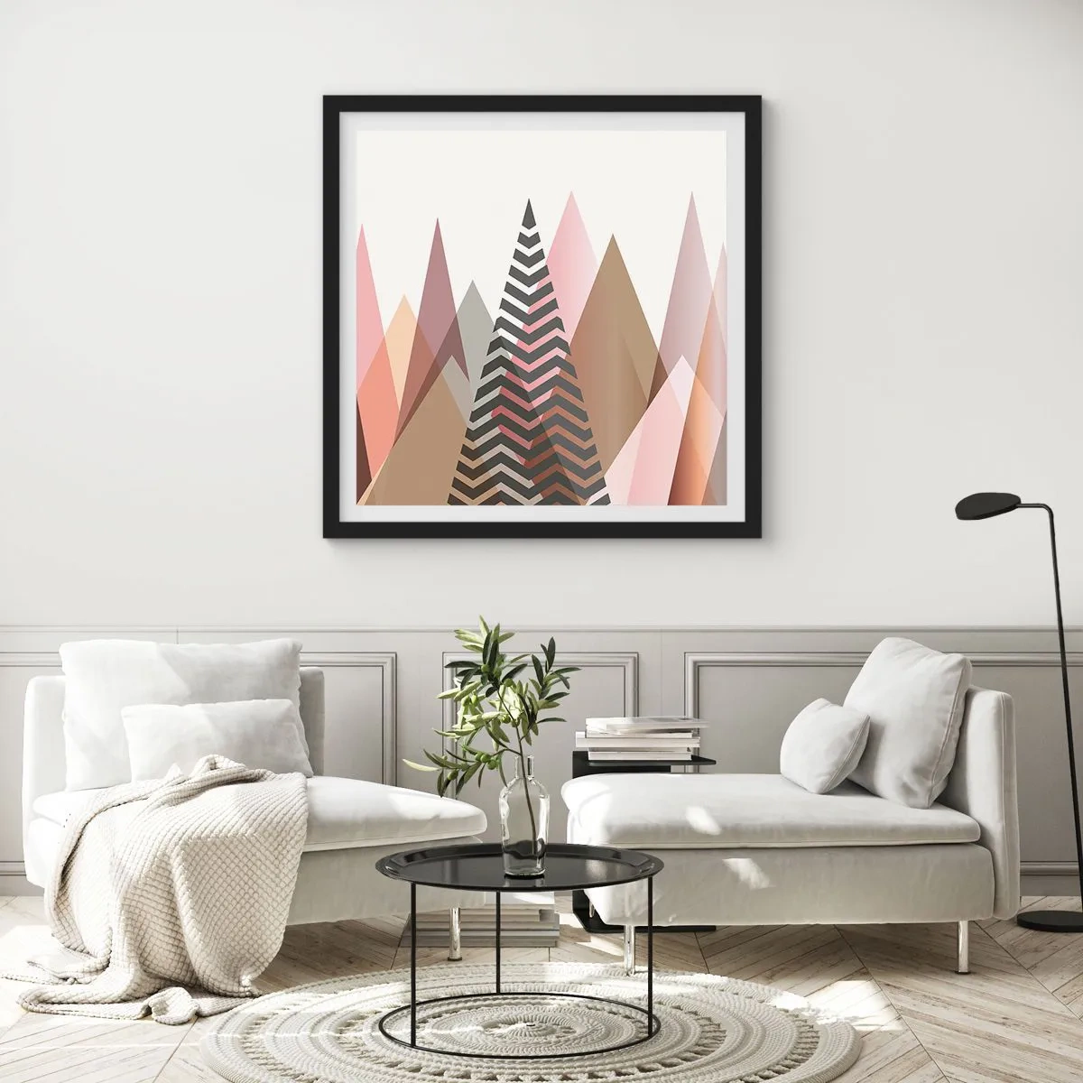 Poster in einem schwarzem Rahmen - Pyramidale Aussicht - 30x30 cm