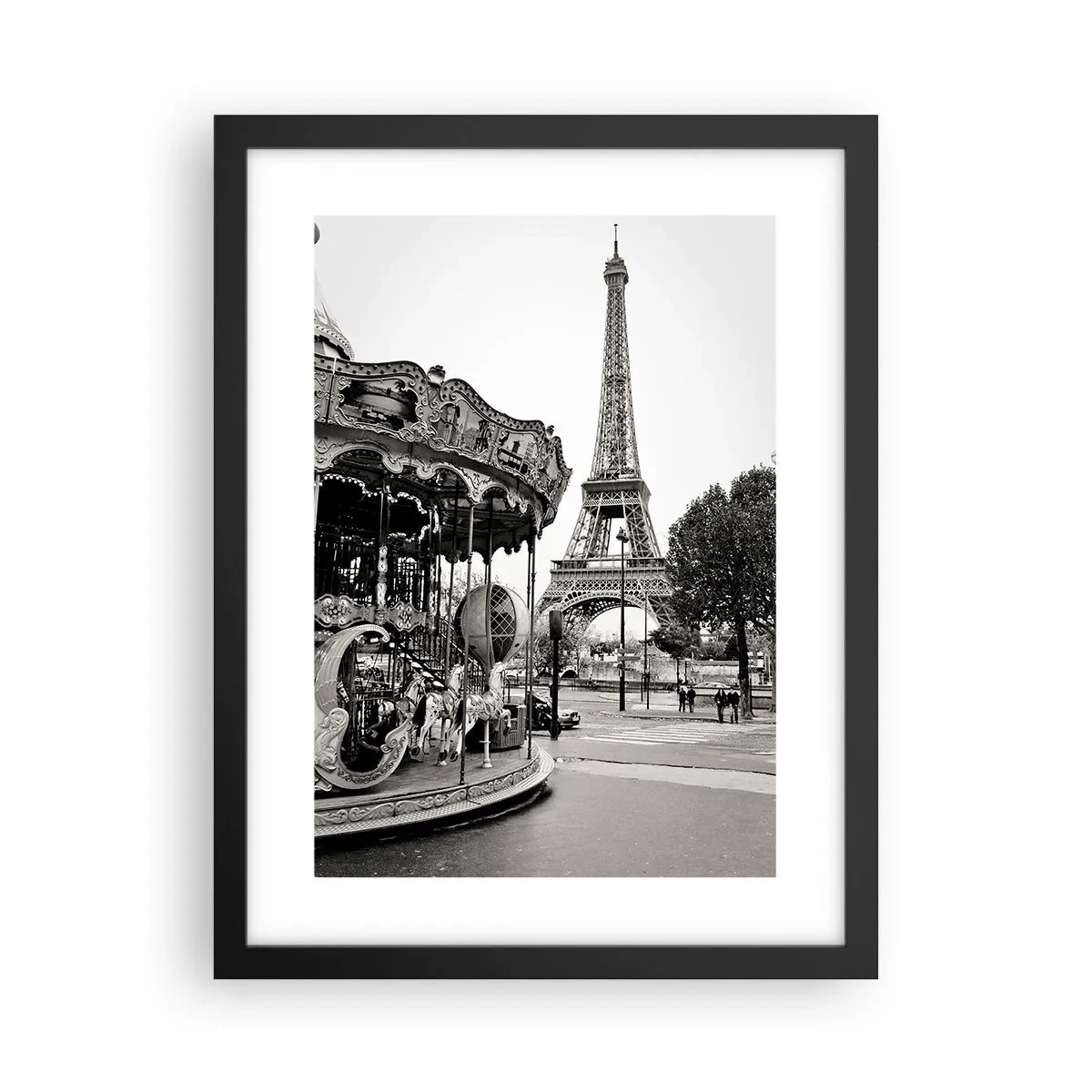 Poster in einem schwarzem Rahmen - So lustig ist es nur in Paris - 30x40 cm