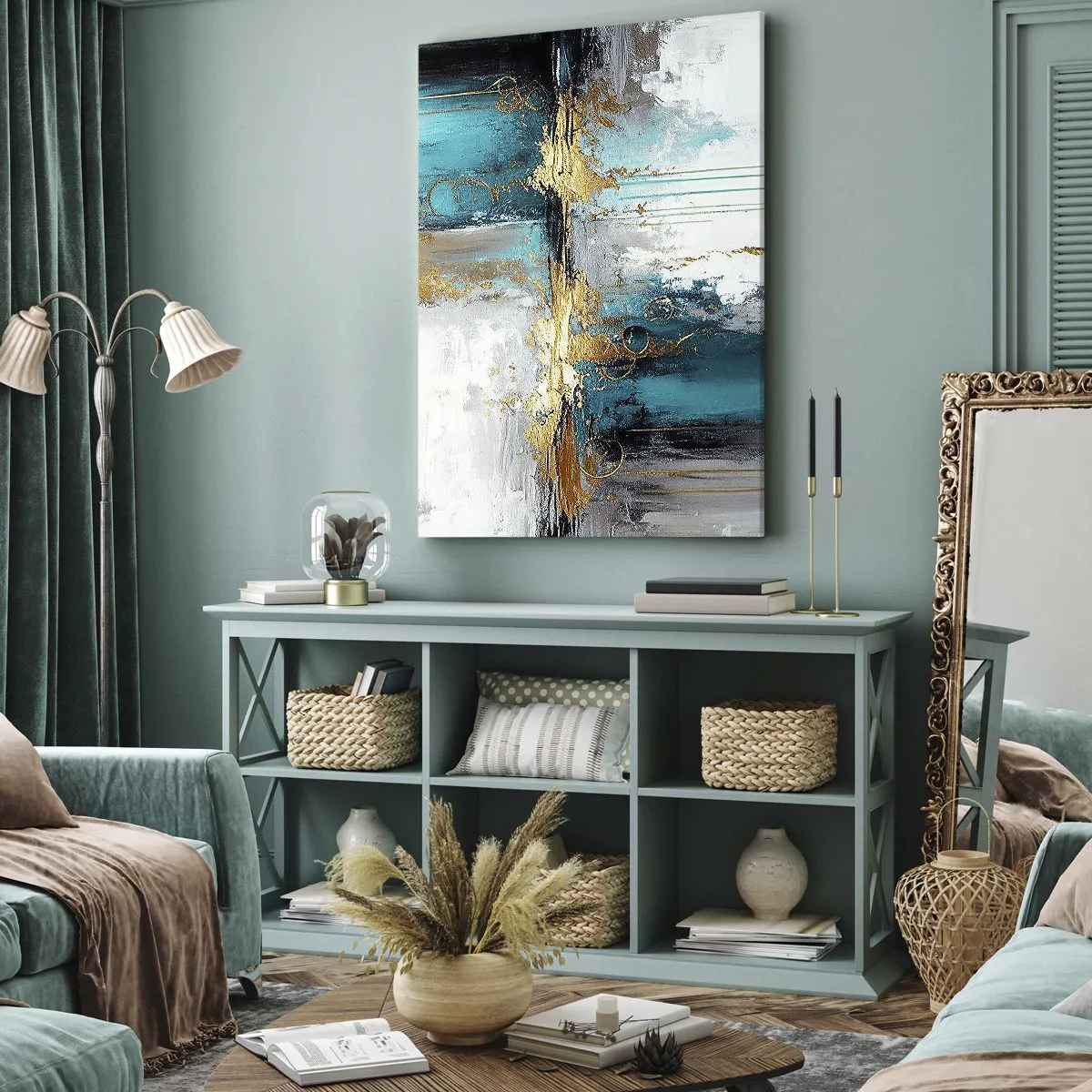 Bild auf Leinwand - Leinwandbild - Alles fließt - 65x120 cm