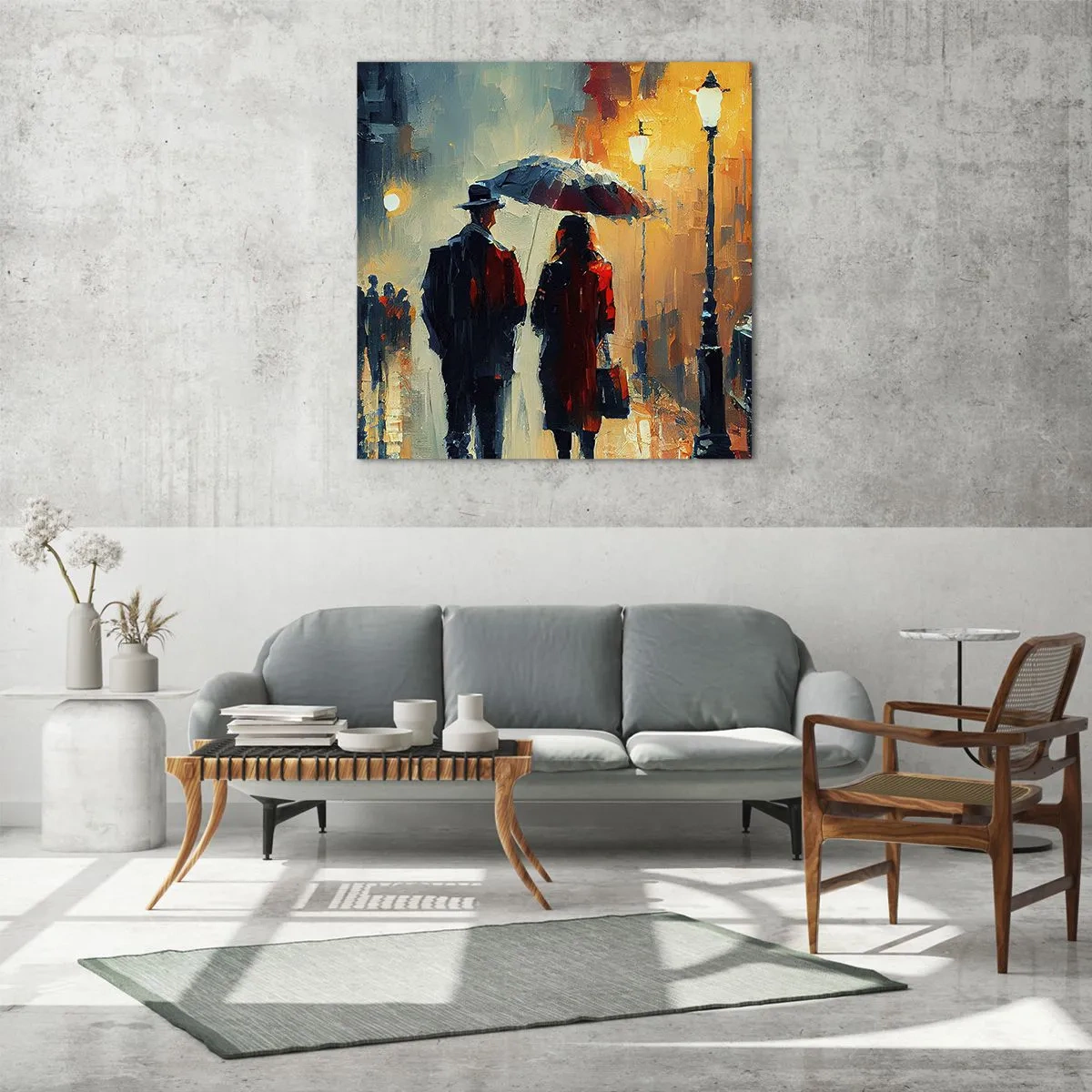 Glasbild - Bild auf glas - Urbane Liebesgeschichte - 40x40 cm