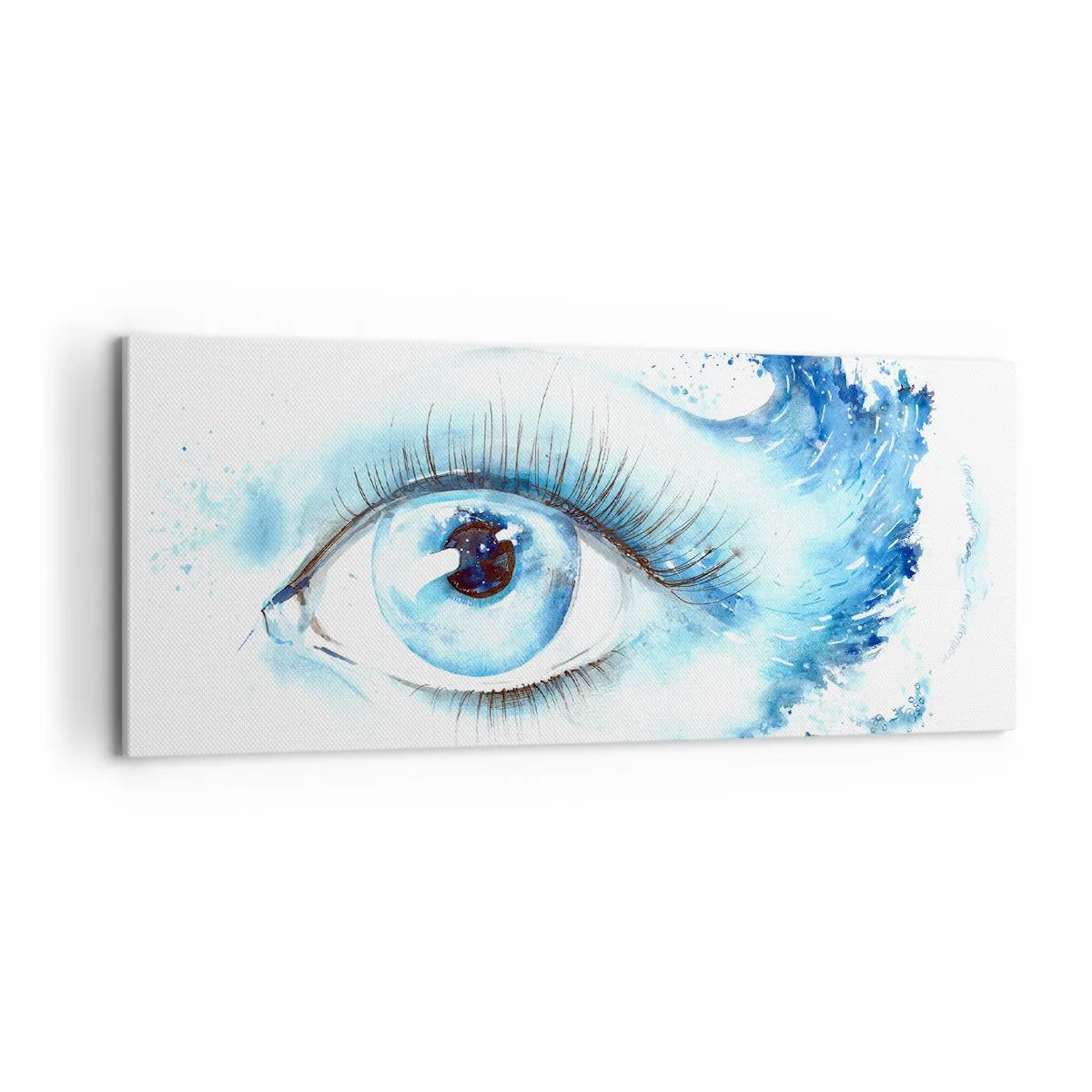 Bild auf Leinwand - Leinwandbild - Tauchen Sie ein in das Blau der Blicke - 100x40 cm