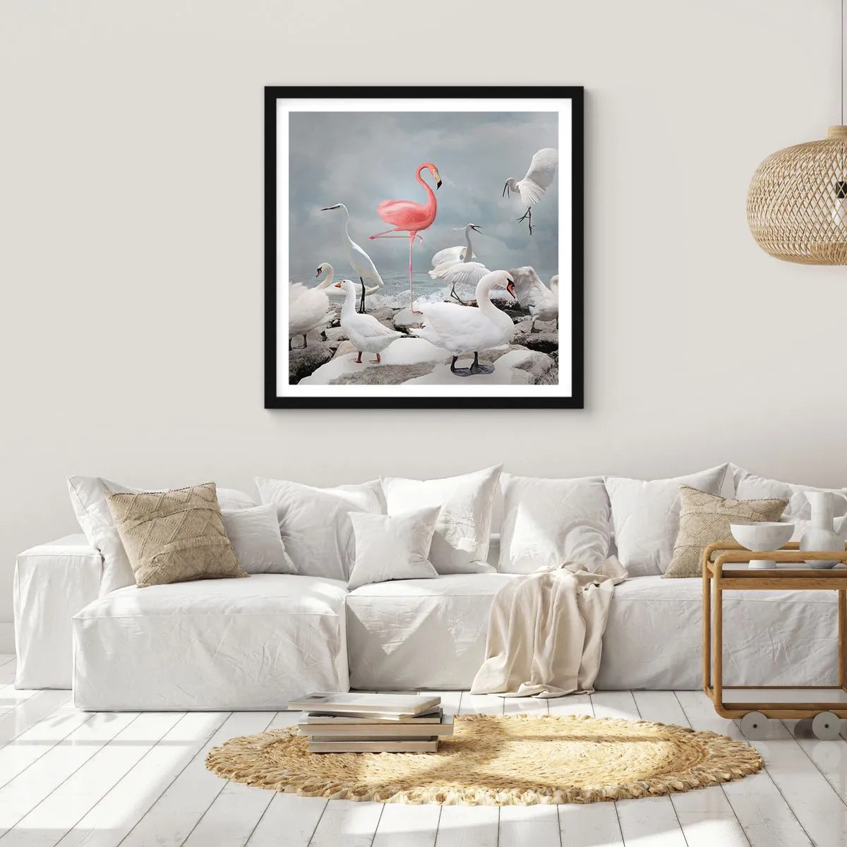 Poster in einem schwarzem Rahmen - Wie kam ich hier hin? - 30x30 cm