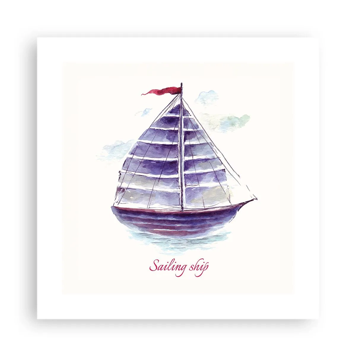 Poster - Volle Segel und ruhiges Wasser - 40x40 cm