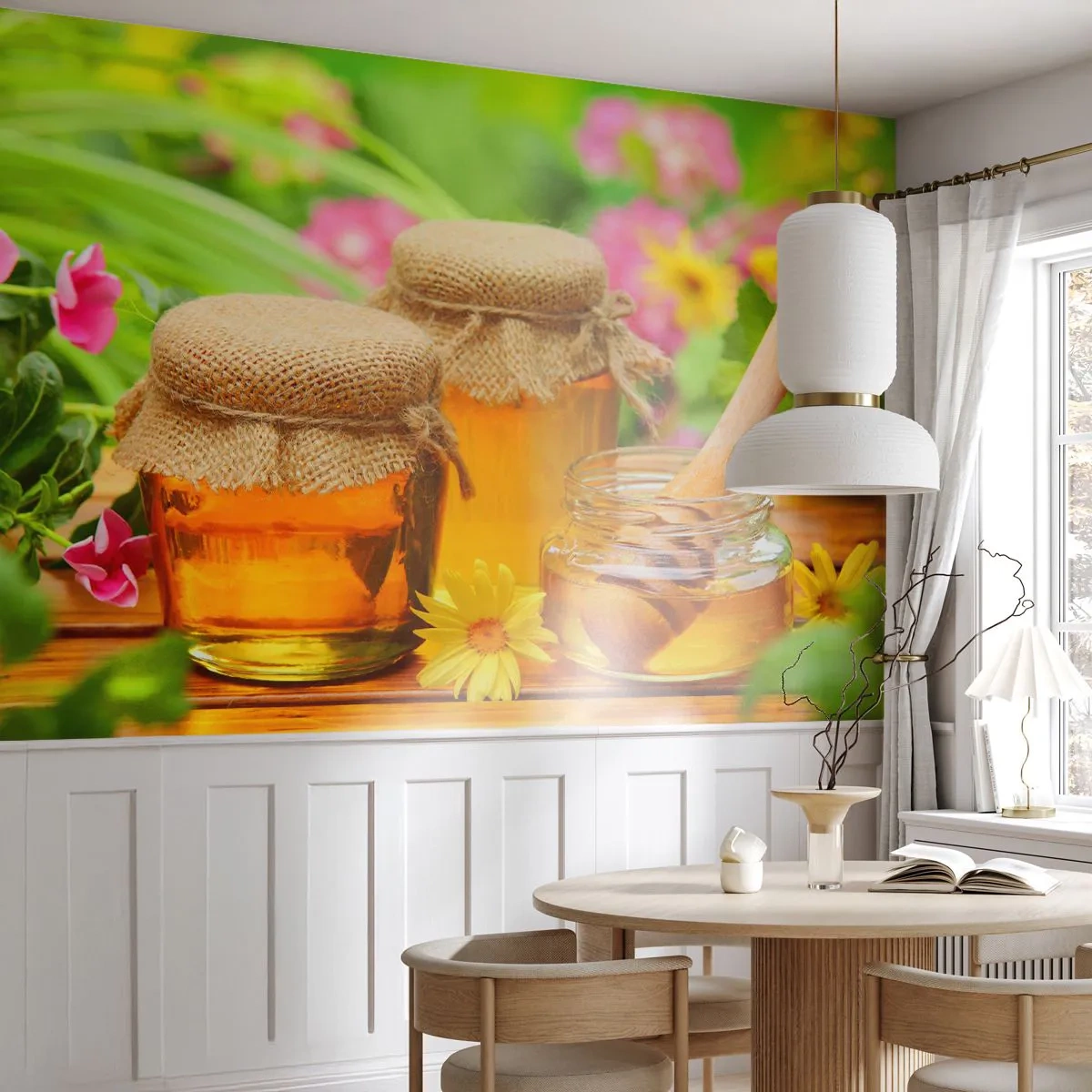 Fototapete Standard Eco - Süß und blumig - Gastronomie, Honig, Blumen - 400x280 cm
