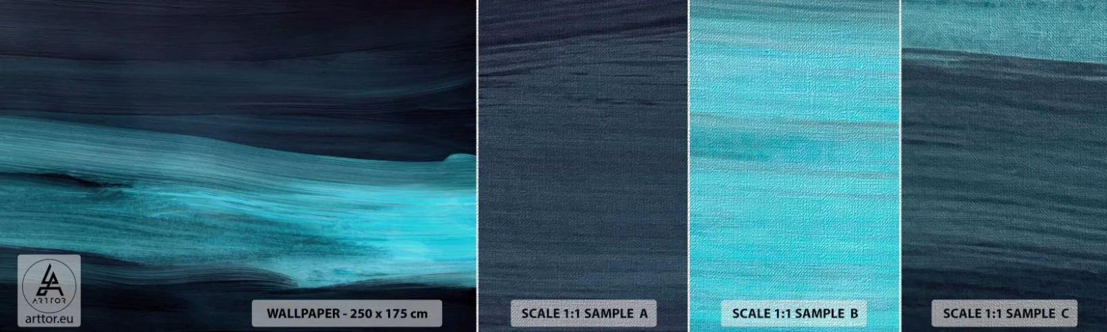 Fototapeten Muster Premium Canvas - Gehen Sie mit dem Strom - Dunkel, Stück, Abstraktion - 100x30 cm