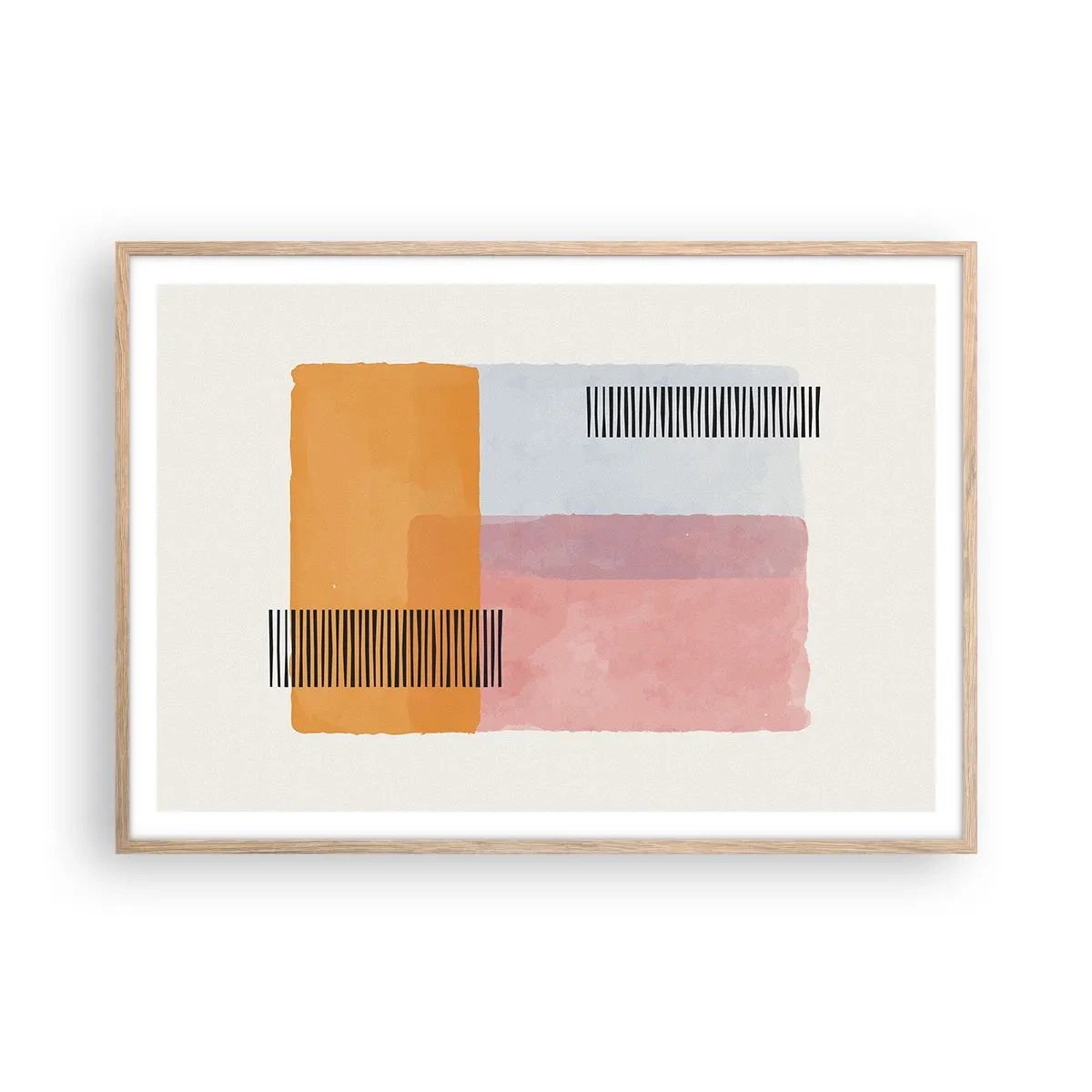 Poster in einem Rahmen aus heller Eiche - Von Ecke zu Ecke - 100x70 cm