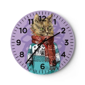 Wanduhr - Glasuhr - Die Katze nicht nur in Schuhen - 30x30 cm