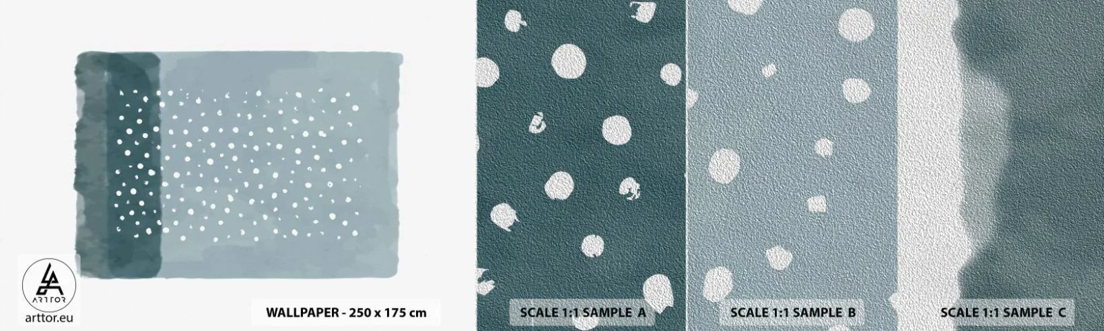 Fototapeten Muster Premium Sand - Auf Blau gewachsen - Abstraktion, Stück, Minimalismus - 100x30 cm