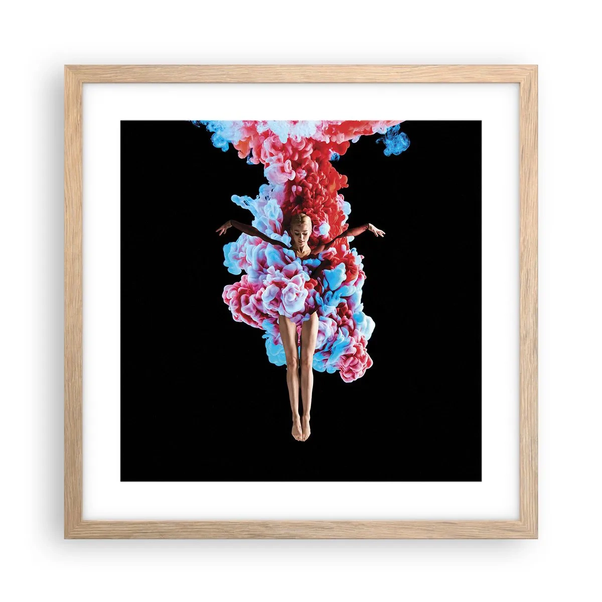 Poster in einem Rahmen aus heller Eiche - In voller Blüte - 40x40 cm