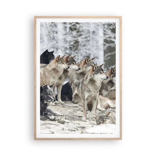 Poster in einem Rahmen aus heller Eiche - Familie und Freunde - 70x100 cm