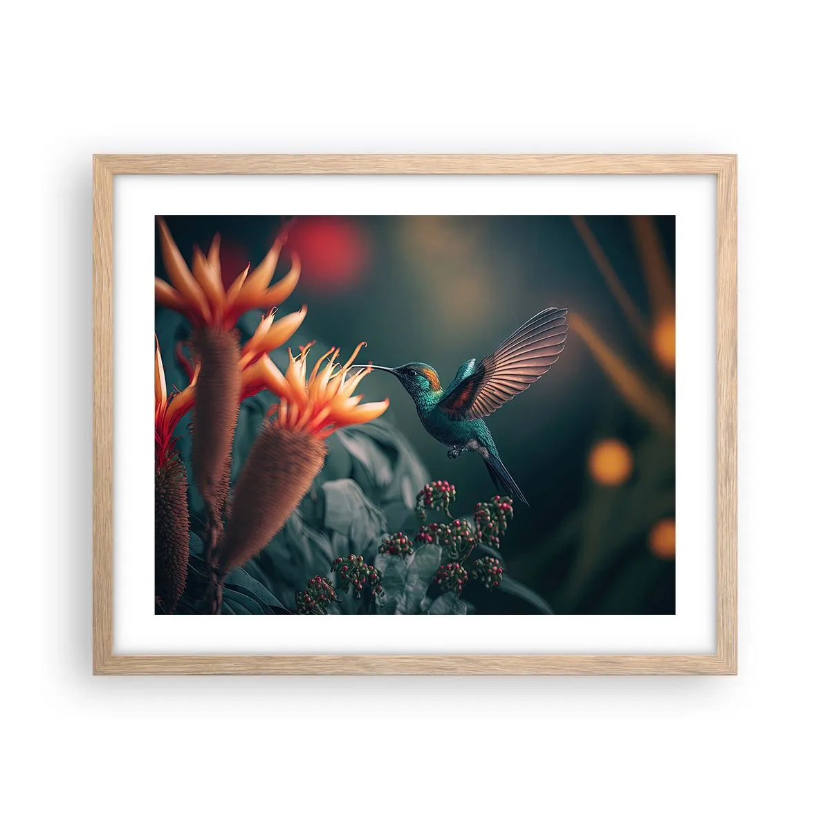 Poster in einem Rahmen aus heller Eiche - Wirklich buntes Leben - 50x40 cm