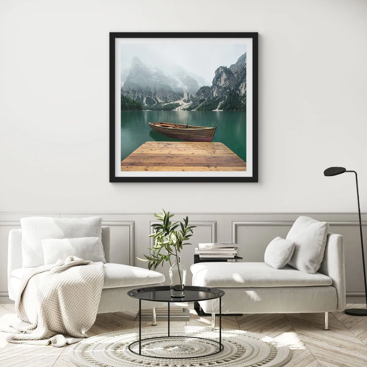 Poster in einem schwarzem Rahmen - Und die stolzen Felsen der Stirn - 30x30 cm