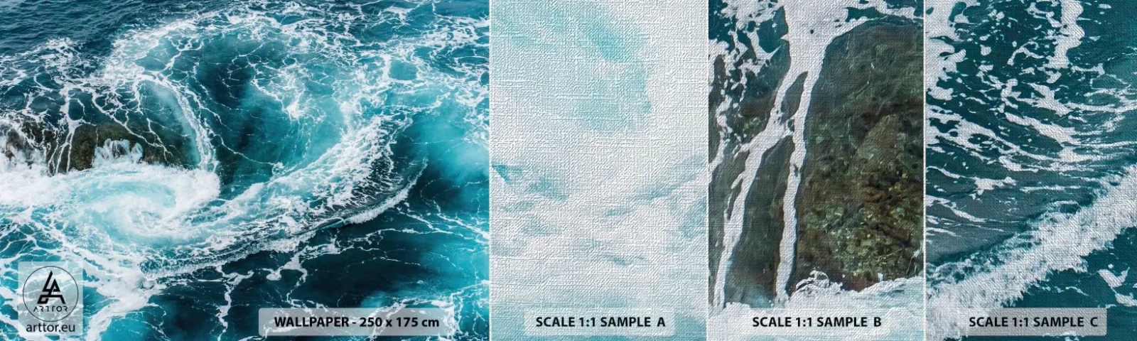 Fototapeten Muster Premium Canvas - Das Tor zum Mittelpunkt der Erde - Meer, Abstraktion, Stück - 100x30 cm