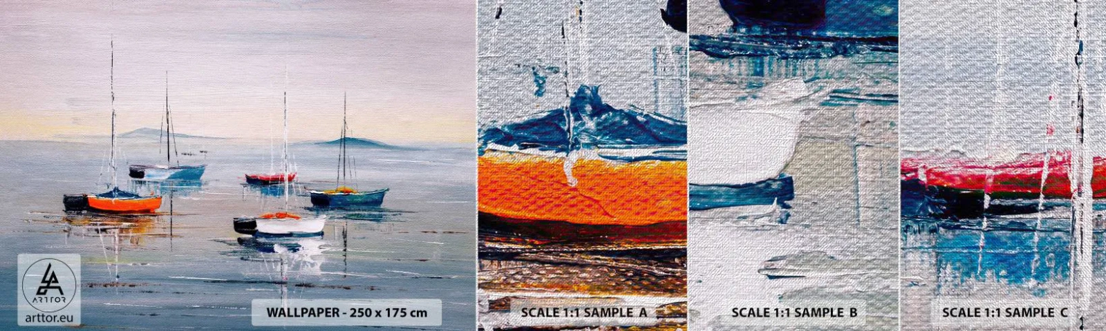 Fototapeten Muster Premium Canvas - Wohlverdiente Ruhe - Nautisch, Segelboote, Strand - 100x30 cm