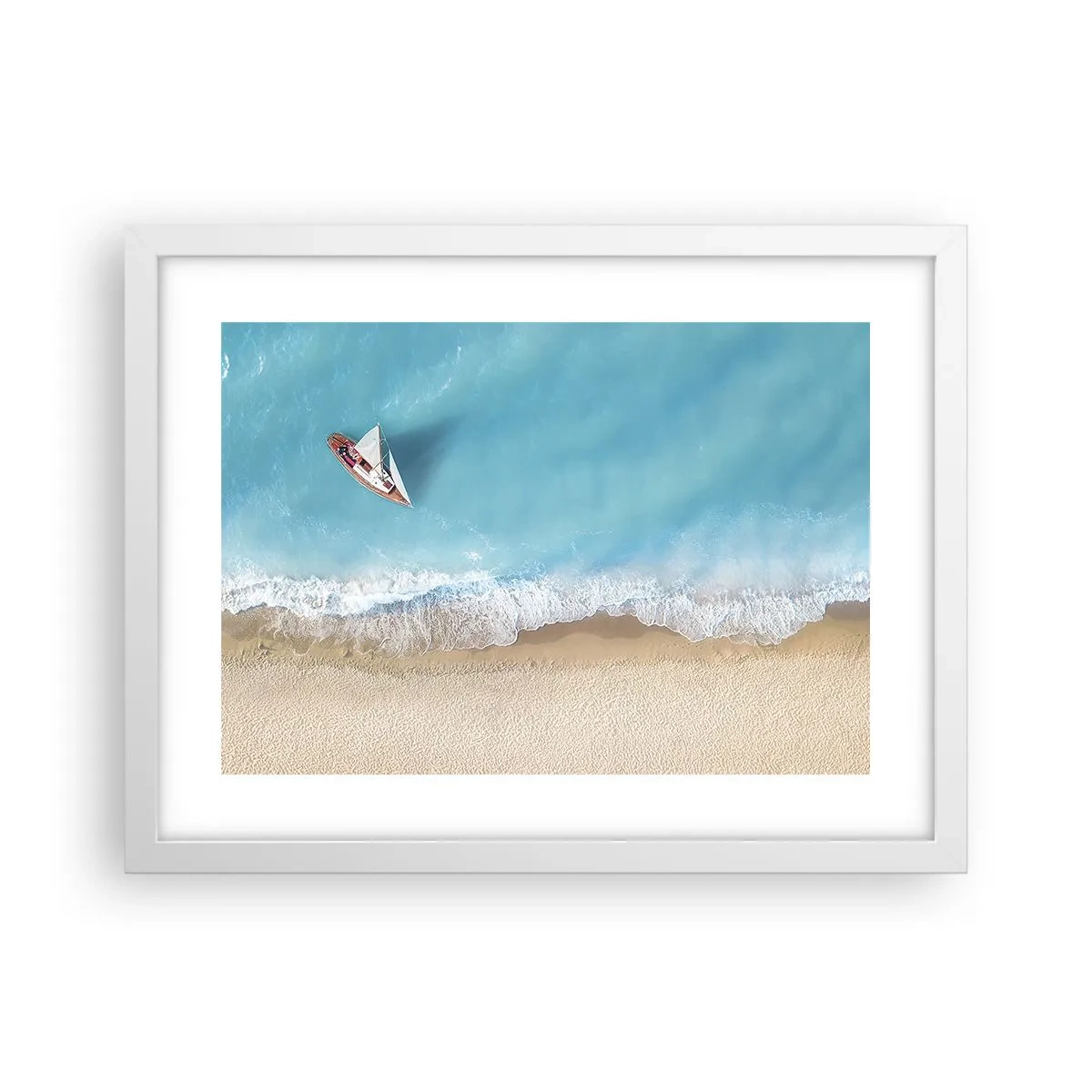 Poster in einem weißen Rahmen - An der Grenze von Blau und Gold - 40x30 cm