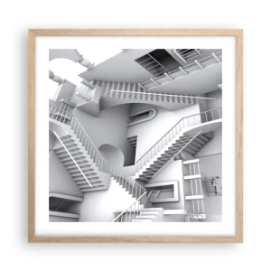 Poster in einem Rahmen aus heller Eiche - Die Paradoxien des Weltraums - 50x50 cm