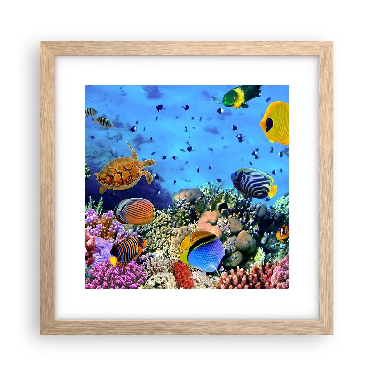 Poster in einem Rahmen aus heller Eiche - Und was wissen wir über das Leben ... - 30x30 cm