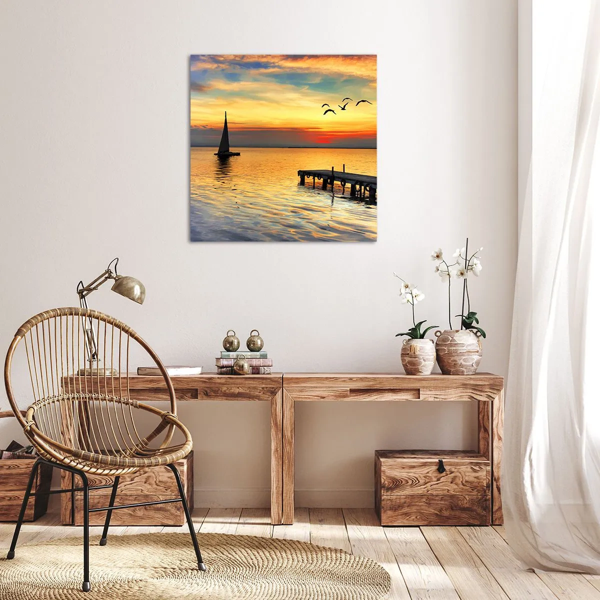 Bild auf Leinwand - Leinwandbild - Abendrückkehr - 40x40 cm