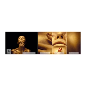 Fototapetenmuster Standard Eco - Wie goldene Seide - Frau, Das Gesicht einer Frau, Körper - 100x30 cm