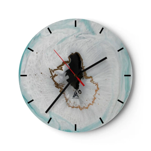 Wanduhr - Glasuhr - Abstraktes Muster mit Geodeneffekt und goldenen Akzenten - 30x30cm - Nach Innen eindringen - Moderne Wanddekoration für Wohnzimmer, Küche und Schlafzimmer ARTTOR