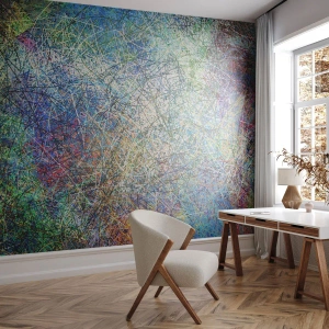 Fototapete Premium Sand - Eine abstrakte Komposition voller bunter Linien und Formen. - 100x70cm - Es ist nicht so einfach - Moderne Wanddekoration für Wohnzimmer und Schlafzimmer ARTTOR