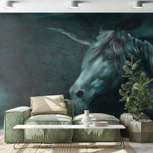 Selbstklebende Fototapete Deluxe Sticker - In einem Märchenwald - Einhorn, Fantasie, Abstraktion - 300x210 cm