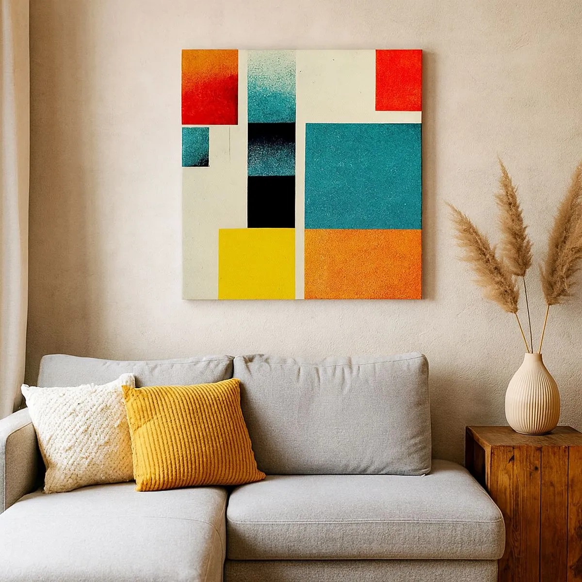 Bild auf Leinwand - Leinwandbild - Geometrische Abstraktion – gute Energie - 30x30 cm