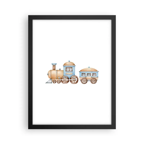 Poster in einem schwarzem Rahmen - Am Bahnhof steht ... - 30x40 cm