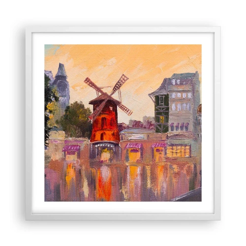 Poster in einem weißen Rahmen - Pariser Ikonen – Moulin Rouge - 50x50 cm