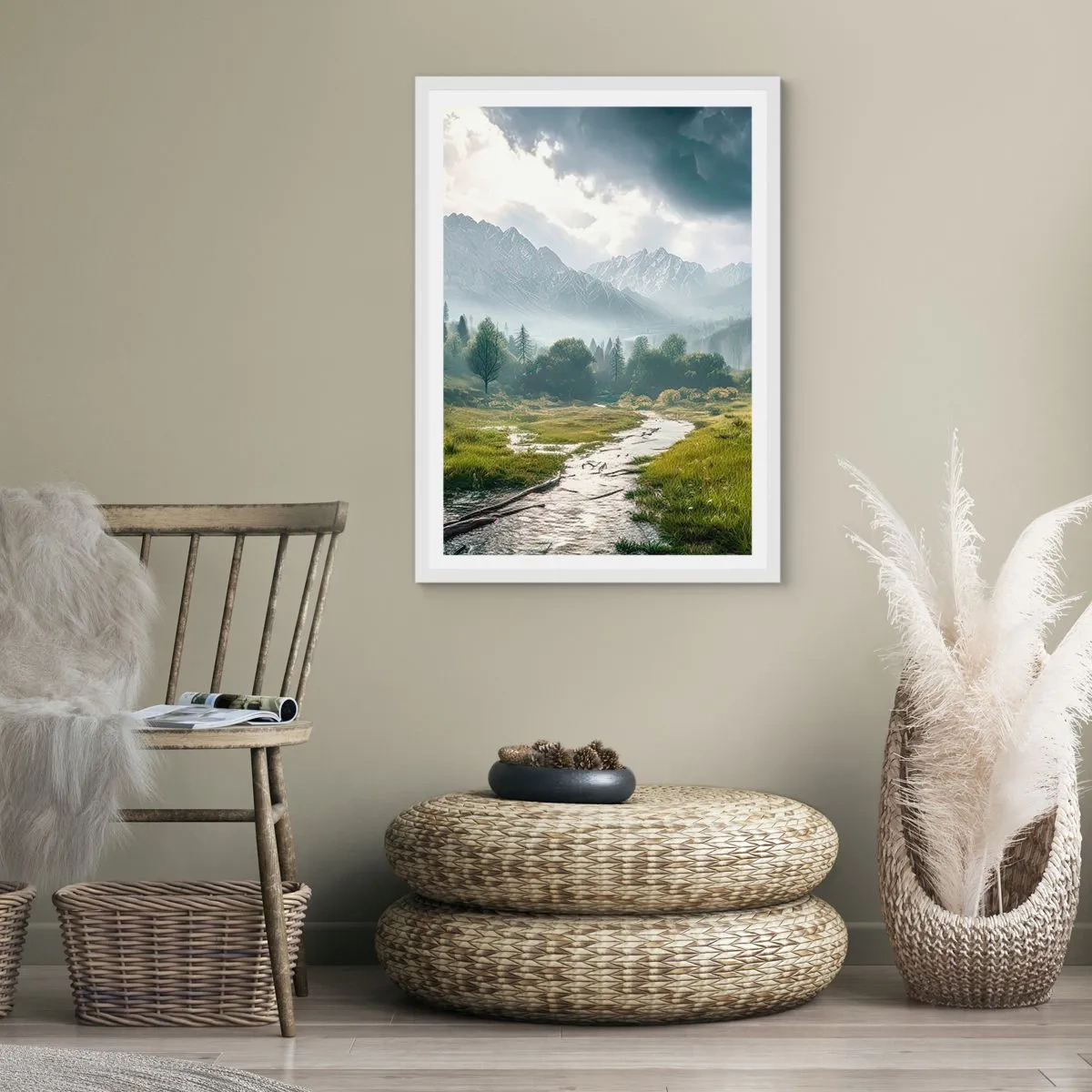 Poster in einem weißen Rahmen - Hin und zurück - 70x100 cm