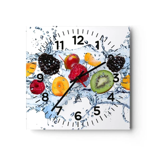 Wanduhr - Glasuhr - Viel Spaß mit uns - 40x40 cm