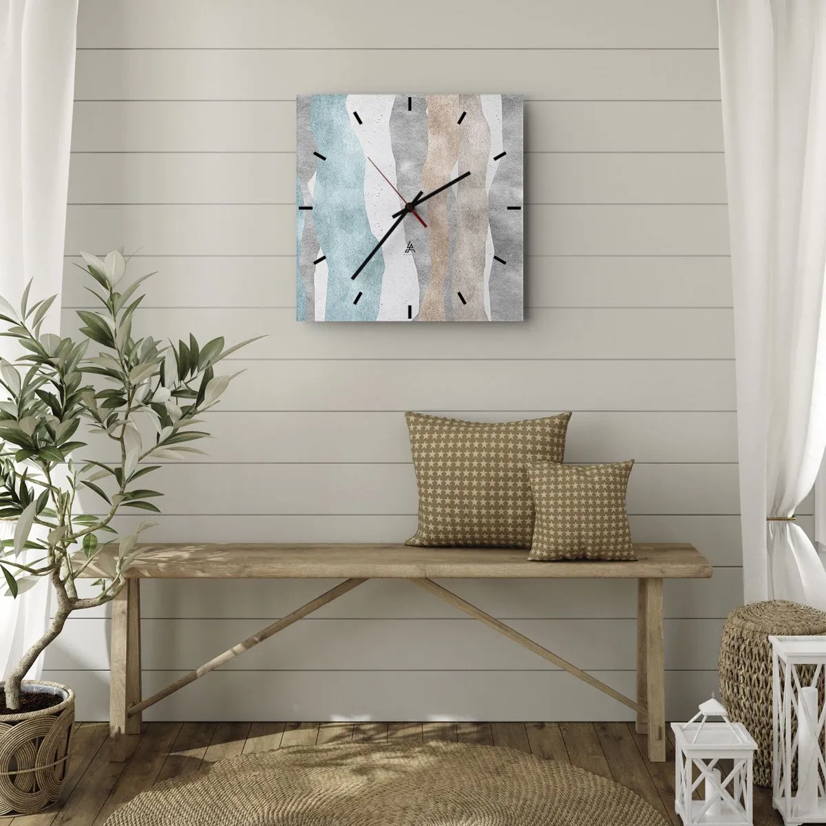 Wanduhr - Glasuhr - Studie über Nähe - 30x30 cm